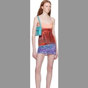 NWOT MIAOU Mesh Printed Mini Dress